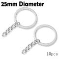 10 Pcs Key Rings with Open Jump Rings Flat Split Heavy Duty Strong Keyrings for Jewelry, DIY ,Rings for Crafts - Bulk Metal Key Chain Ring Base for DIY Keychain Making. 