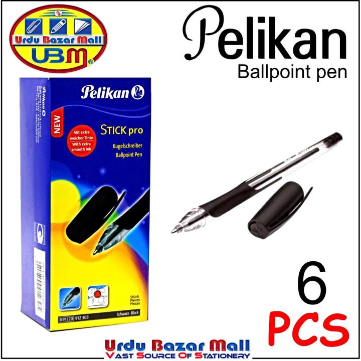 Pelikan Stick Pro Ball Pen - BallPoint Pen Black Pack of 6