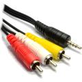 3.5mm to 3 RCA Audio Video Cable 1.5M for TV DVD Camcorder. 