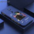 Hontinga for OPPO A5 2020 / A9 2020 Case Handsome Green Hair Boy Side Design Phone Cover Liquid Silicone Full Cover Camera Shockproof Protective Case. 