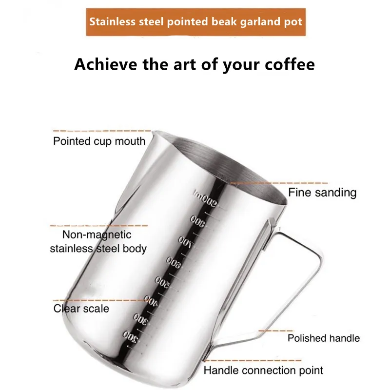 Pull Flower Cup Espresso Milk Frothing Pitcher Stainless Steel Cups Coffee Mug Pot Steamer Steaming
