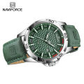 NAVIFORCE Luxury Brand Analog Quartz & Date Leather Straps Waterproof Wrist Watch For Men With Brand Box-NF8023. 