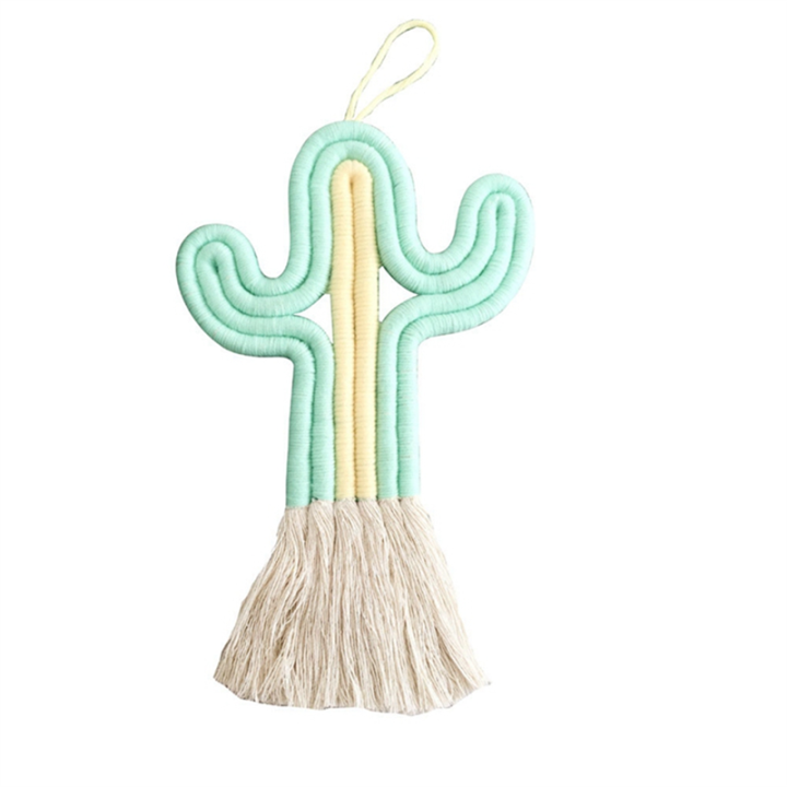 Ornament Cactus Room-Decor -Woven Wall Hanging Cute Nursery Wall Decor Gift Cute Swing Car Pendant Light Blue Durable Easy Install