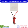 TEC1-12715 Peltier Module 12V 15A High Power Thermoelectric Cooler Cooling Plate for DIY Projects by Electrica. 