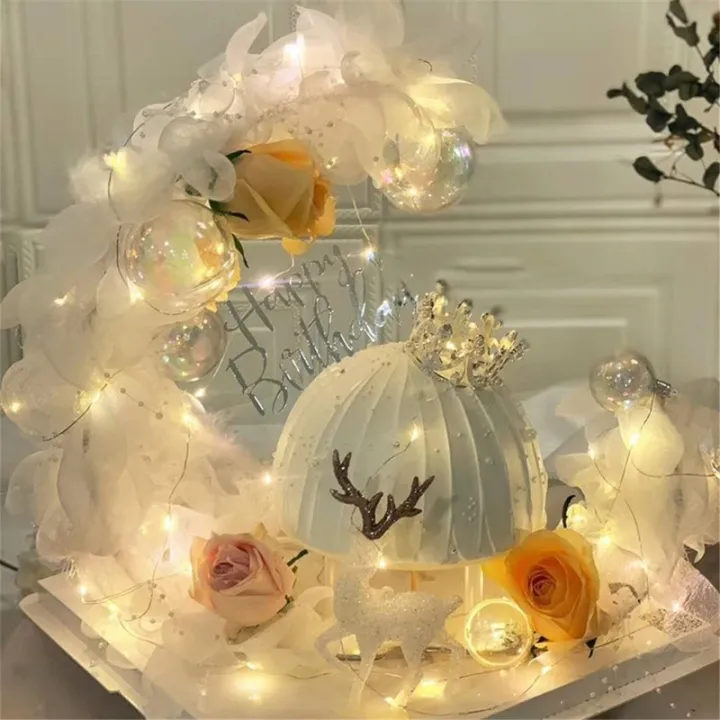 1PC%20Mini%20Crown%20Cake%20Topper/%20Romantic%20Pearl%20Garland/%20Birthday%20Wedding%20Engagement%20Cake%20Decoration%20-%20Image%209