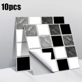 10pcs Glitter Mosaic 10*10cm Se-lf Adhesive Tiles Stickers Kitchen Bathroom Home Epoxy And Plastic. Not Be Used Around. 