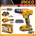 Ingco Lithium-Ion Cordless Drill 20V with Battery & Fast Charger. 
