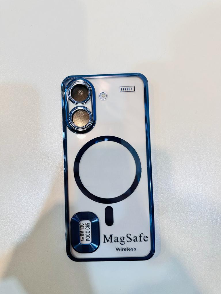 Lahore Mobile Case for Redmi 13c Back Cover Luxury 6D Plating Soft Case Camera Lens Protection - Crome Case - MAG SAFE Case 3