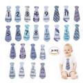 Tie Baby Boy Monthly Milestone Stickers Belly Stickers 12 Months and 12 Bonus Milestones Stickers. 