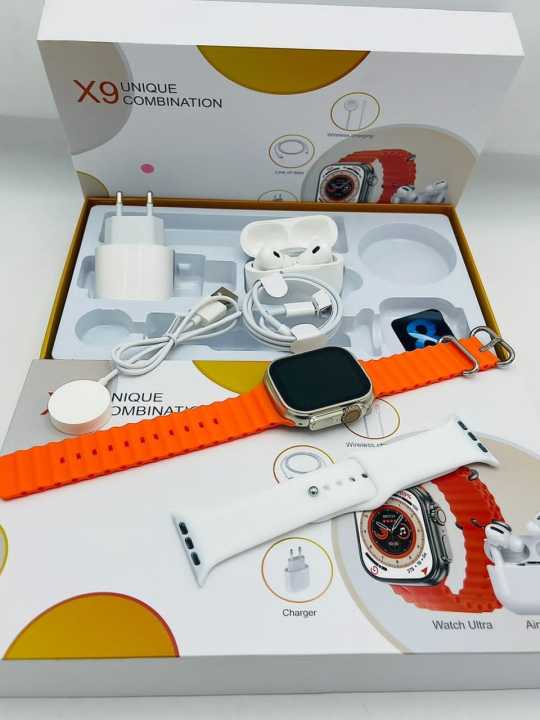 X9 Smart Watch  pro 2  1.99Inch Display  Dual Straps  Wireless Charger  Smartwatch