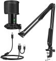 FIFINE USB Gaming Streaming Microphone Kit for PC Computer, Condenser Mic Set with Arm Stand Mute Button & Gain, Mic Studio Bundle for Podcast Recording , USB C & A -T683. 