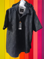 Classic Black 100% Premium Quality Cotton Half Sleeve Shirt for Men's and Boy's. 