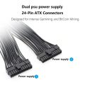 Dual PSU Supply 24-Pin ATX Cable, for ATX Motherboard Cable. 