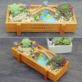 Wood Garden Flower Tools DIY Herb Planter Succulent Pot Rectangle Trough Box Plant Bed. 