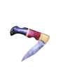 Handmade Damascus folding knife. 