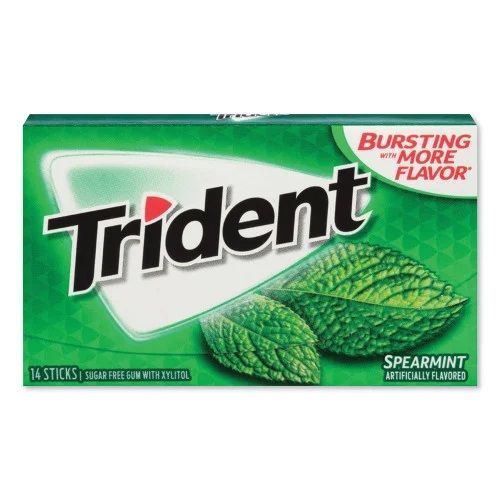 Trident Spearmint Flavor Sugar Free Gum, 1 Piece (14 Count)