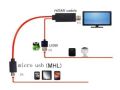 Mhl Micro USB to hdmi 1080p hd tv Cable Adapter for Samsung Galaxy S3 S4 S5 Note 2 Note 3. 