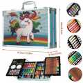 Unicorn 145 Pcs Kids Art Set Stylish Artists Sketching & Painting Provides Sketch Coloring, Drawing, Painting with Aluminum Unicorn Design Case. 