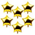 GOLDEN STAR FOIL BALLOONS ( PACK OF 6 STAR SHAPE FOIL BALLOONS ). 