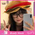 Trendygirl Ladies Hamburger Hat Stretchy Adults Universal Cheeseburger Shaped Cap. 
