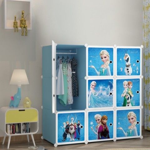KITCHENURY 9 Cubic DIY (Nylone) Plastic Baby Clothes Cabinet Space Saver Organizer / Baby cupboard and Baby Hanging Wardrobe - BY KITCHENURYS