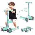 Kids Scooter, 3 in 1 Foldable 3 Wheels Kick Scooter Toddlers With Tyres Lights Seat Steable. 