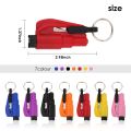 【Footprint】 Portable Car Safety Hammer Spring Type Escape Hammer Window Breaker Punch Seat Belt Cutter Hammer Key Chain. 