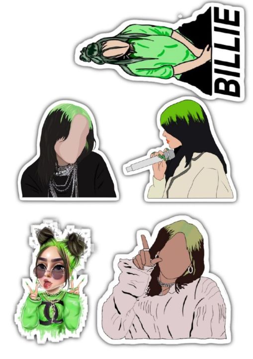 A5%20uncut%20Billi%20Eilish%20Stickers,%20Singer%20,%20Bad%20Guy%20green%20American%20-%20Image%204