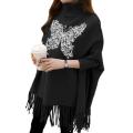 Women's Winter! Creative Butterfly Printed Fleece Poncho For Women Printed Poncho For Girls. 