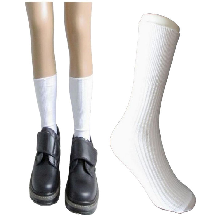 Pack of 3 100% pure cotton uniform white socks for unisex