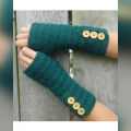 Dark Green Wool Gloves for Women. 