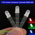 pack of 10 pcs 4 Pin 5mm Common Cathode RGB LED Multicolor Light Emitting Diode By Electrica. 