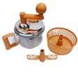 Quick Onion Chopper- Hand Mixer Food Chopper, ,Manual Food Processor, Mixer Blender, Rotary Vegetable Chopper for Garlic, Salad, Salsa, Nuts Speedy Chopper with 3 Curved Stainless Steel Blades, Handheld Mincer/Mixer/Blender to Chop Fruits Onions/Nuts. 