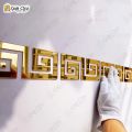 Gift City Presents Self Adhesive Building Border Acrylik Golden Mirror Sticker Wall Art 5/10/20/40/80 Pcs 60*60mm Home DIY Decoration Mirror Wall Stickers Home Decor. 