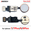 5Pcs，New For iPhone 6 6s 7 8 Plus 5s Fingerprint Sensor Home Return Key Menu Button Flex Ribbon Cable. 