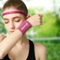 【KuaKe Mall】Sport For Gym Yoga Hand Sweat Band Wrist Support Breathable Ice Cooling Tennis Wristband Wrap. 