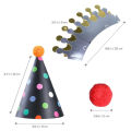 11 Pieces Happy Birthday Party Hats Polka Dot DIY Cute Handmade Cap Crown Shower Baby Decoration Boy Girl Gifts Supplie. 