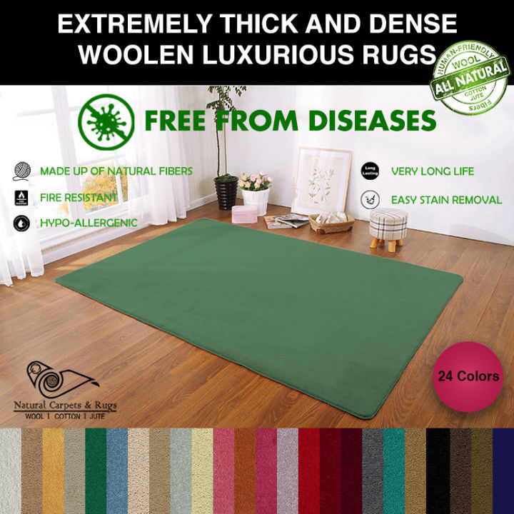 Natural Woolen Carpets and Rugs made of pure Wool for Living Room Rug, Dimension 3'3'' x 5' / 4'4'' x 6' / 6'6'' x 9'