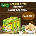 Pack of 3 Pani Puri, Ready to fry Pani Puri, Spicy Gol Gappay, Homemade pani puris, Gol gappay with free pani masala, single box has almost 40 pallets. 