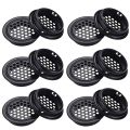 Round Ventilation Grille Cabinet Air Vent Hole Grille 35mm 30 Pieces Black for Bathroom Cabinet Wardrobe Shoe Cabinet. 