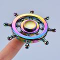 Boat Handle Rainbow Metal Fidget Spinner. 
