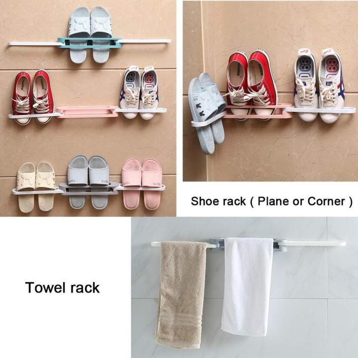 Show Rack For Slippers 1Pcs Wall Rack For Slippers Adjustable Space Saving Shoe Cabinet ...