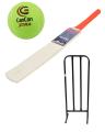 Premium Sports Set of 3 Soft Bat, Tennis Ball, and Steel Wickets Set for 12-14 Year Kids. 
