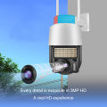 Outdoor FHD PTZ IP Wireless Security Camera, Dome 360, WiFi CCTV Surveillance Camera, Pan / Tilt - Weatherproof - Night Vision - LED Lights - Police Light - Two Way Audio - Motion Detection - SD Card Slot - V380 Pro (White). 