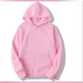 Baby Pink Fleece Plain Hoodie For Women 612021. 