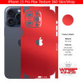 iPhone 15 Pro Max Skin/Wrap 360 Protection Sheet/ Carbon fiber/ Matte/ Transparent/ Lamination Back And Sides Included Camera Skin. 