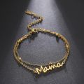 Skyrim Bracelets Of Women MenSier Color Stainless Steel Double Chain Letter Mama Beads Cuff Female Elegant Jewelry Accessories. 