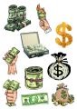 Dollar Currency Stickers - Aesthetic Art Stickers for mobile back, Laptop, dairy and for decorating your stuff and making them look more attractive - 2 inch x 2 inch Pack Of 10 Sticker. 