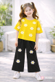 Eid Collection Kids Girls T-Shirt & Flapper Set | Soft Cotton Top with Printed Palazzo | Ages 1–10 Years. 