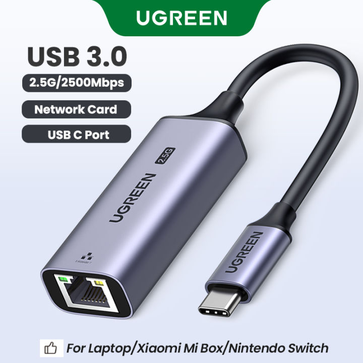 UGREEN 2.5Gbps USB3.0 Ethernet Network Adapter  USB A Type C to RJ45 USB Ethernet Adapter for Laptop Macbook Samsung Galaxy S25 S24 iPad Air Pro Redmi K70 USB Ethernet Network Card